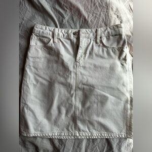 Mavi White Denim Pencil Skirt 100% Cotton High Waist Stretch Minimalist Skirt M